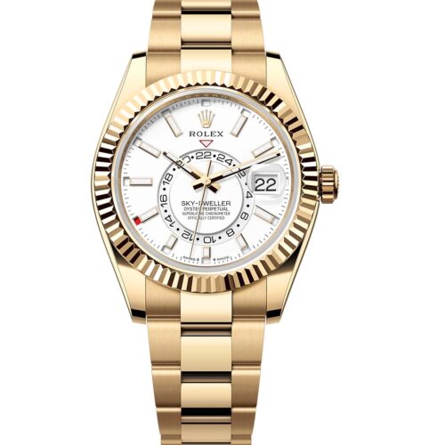 Rolex Sky-Dweller 336938 42mm White Dial Oyster Yellow Gold
