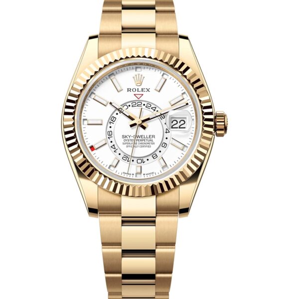 Rolex Sky-Dweller 336938 42mm White Dial Oyster Yellow Gold