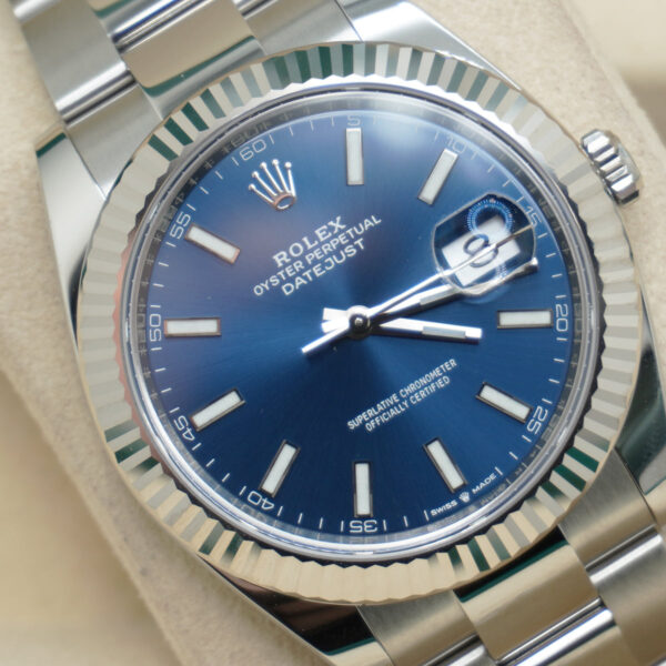 Rolex Datejust 41mm Bright Blue Dial Fluted Bezel 126334
