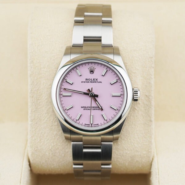Rolex Oyster Perpetual Pink Dial Domed Bezel 31mm 277200
