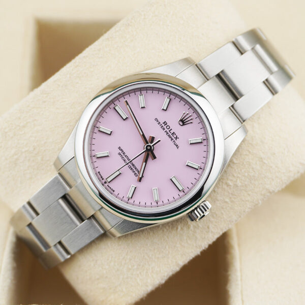 Rolex Oyster Perpetual Pink Dial Domed Bezel 31mm 277200