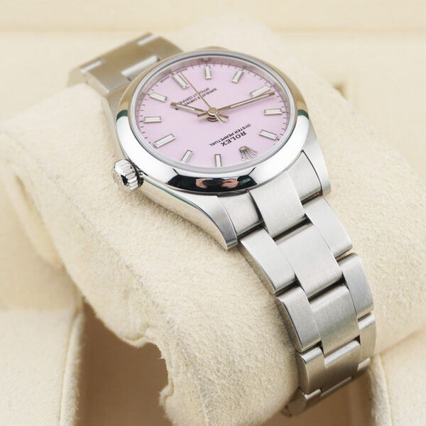 Rolex Oyster Perpetual Pink Dial Domed Bezel 31mm 277200