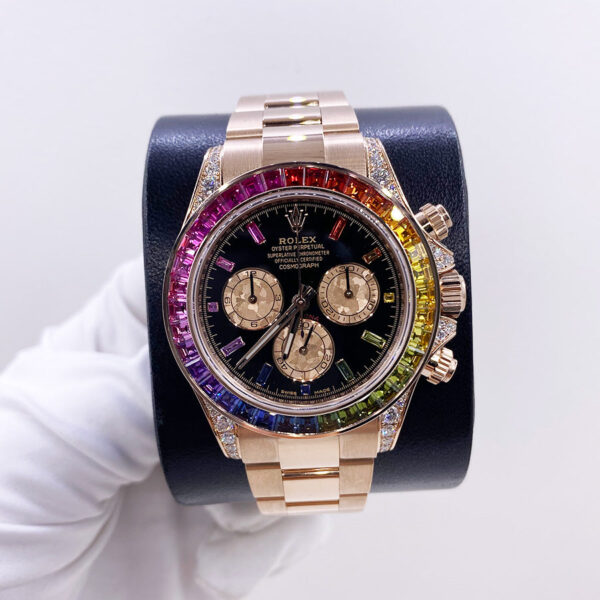 Rolex "Rainbow" Daytona 40mm 116595RBOW Black Gem Stone Dial