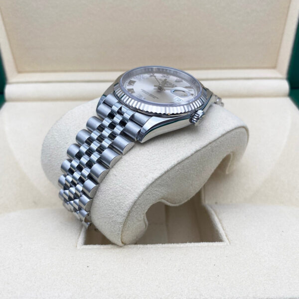 Rolex Datejust 36mm Fluted Bezel Jubilee Bracelet Silver Diamond 6 and 9 Hour Marker Dial