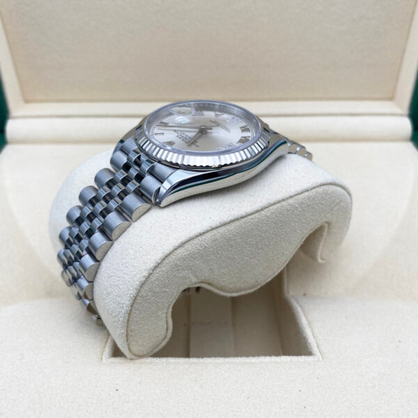 Rolex Datejust 36mm Fluted Bezel Jubilee Bracelet Silver Diamond 6 and 9 Hour Marker Dial