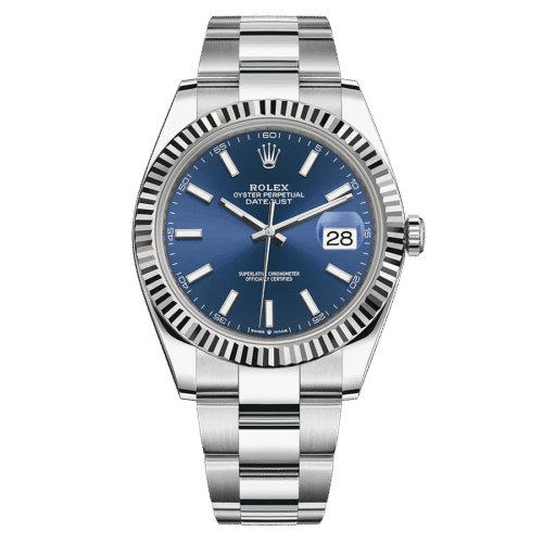 Rolex Datejust 41mm Bright Blue Dial Fluted Bezel 126334