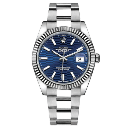 Rolex Datejust 41mm Bright Blue, Fluted Motif Dial Fluted Bezel 126334