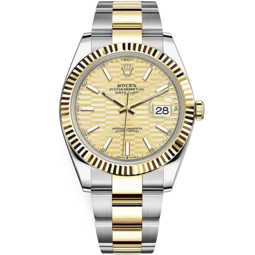 Rolex Datejust 41mm Golden, Fluted Motif Dial Fluted Bezel 126333