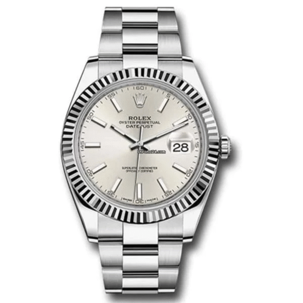 Rolex Datejust 41mm Silver Dial Fluted Bezel 126334