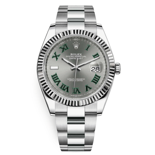 Rolex Datejust 41mm Slate Roman Numeral Dial Fluted Bezel 126334