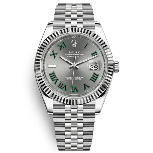 Rolex Datejust 41mm Slate Roman Numeral Dial Fluted Bezel 126334