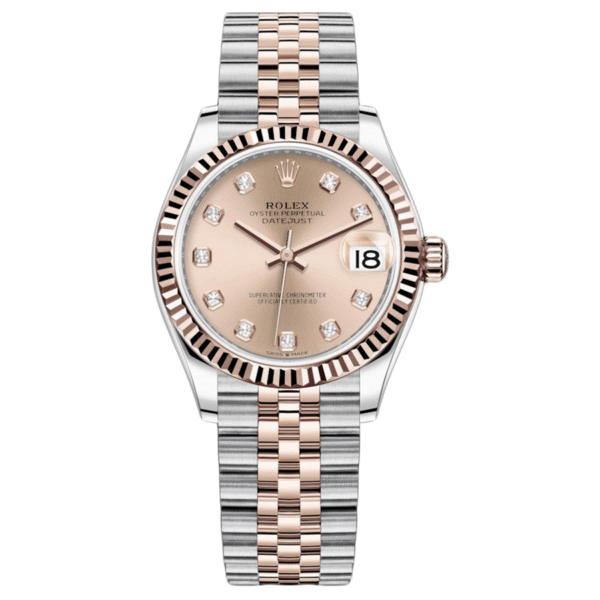 Rolex Datejust Rose Diamond Dial Fluted Bezel 31mm 278271