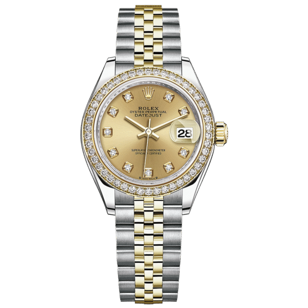 Rolex Lady-Datejust Champagne Diamond Dial Diamond Bezel 28mm 279383RBR