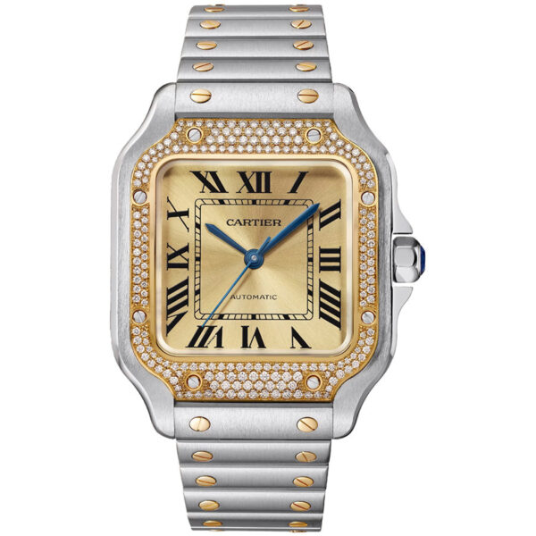 Cartier Santos de Cartier 35mm Golden Sunray Dial W3SA0007